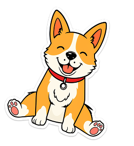 Стикер с корги