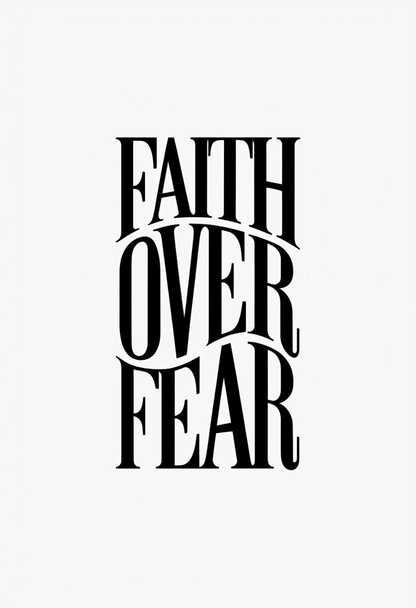 Типографический принт Faith Over Fear
