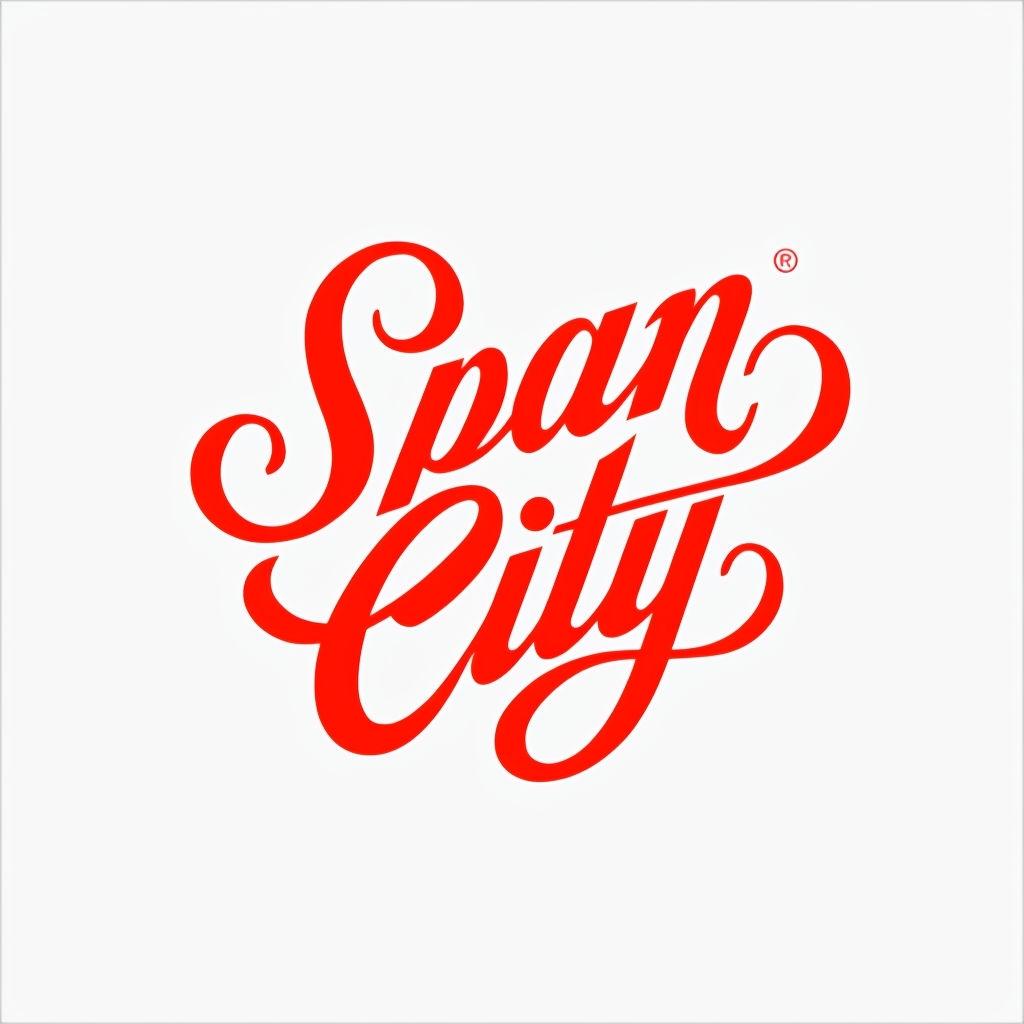 Красный каллиграфический логотип Spam City