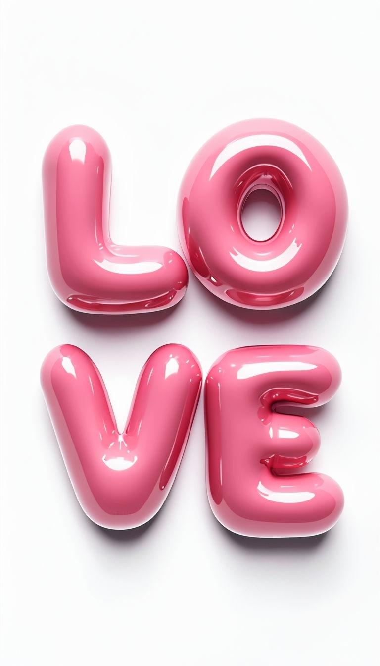 Розовый типографический постер LOVE
