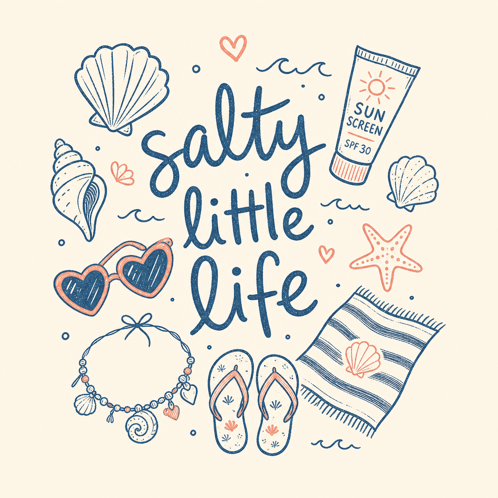 Пляжный принт Salty Little Life с ракушками